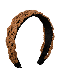 Fashion Khaki Leather Twist Braided Headband