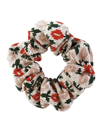 Fashion Red Flower Knitted Floral Crinkle Headband