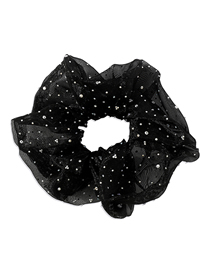 Fashion Black Geometric Full Diamond Pleated Headband