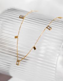 Fashion Gold Color Titanium Crystal Tassel Necklace