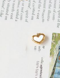 Fashion Gold Color Titanium Steel Gold Plated White Shell Heart Stud Earrings