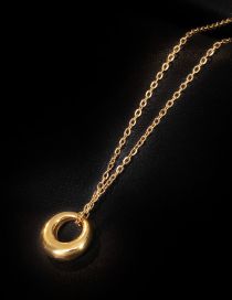 Fashion Gold Color Titanium Steel Gold Plated Donut Necklace