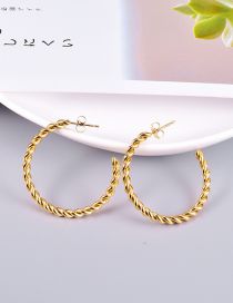 Fashion Gold Color Metal Twist Hoop Earrings