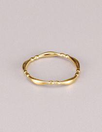 Fashion Gold Color Titanium Steel Gold Plated Wavy Bamboo Ring