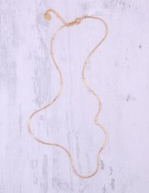 Fashion Gold Color Titanium Snake Bone Bead Necklace