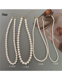 Fashion 6mm-no Tail Piece Plastic Pearl Beaded Necklace Set