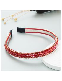 Fashion Red Fabric Diamond-encrusted Crystal Headband