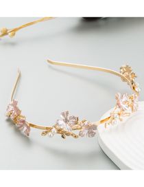 Fashion Rose Gold Fabric Diamond Flower Headband