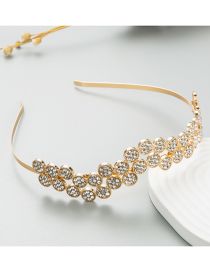 Fashion White Diamond Geometric Diamond Wide Brim Headband