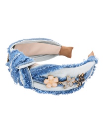 Fashion Color Fabric Alloy Drop Oil Flower Knotted Headband (6.5cm)