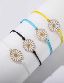 Fashion 4# Alloy Cord Braided Oil Drip Daisy Bracelet Set