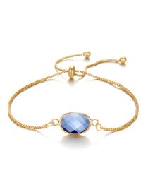 Fashion 2# Alloy Pull Bracelet With Oval Diamonds