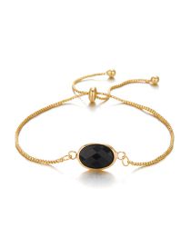 Fashion 4# Alloy Pull Bracelet With Oval Diamonds