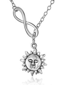 Fashion Sun Alloy Figure 8 Hollow Sun Necklace
