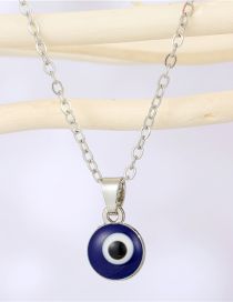 Fashion Navy Blue Resin Drip Oil Eye Necklace