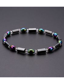 Fashion 2# Pentagram Colorful Straight Tube Color Magnetic Black Gallbladder Beaded Bracelet