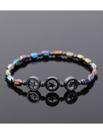 Fashion 6# Pentagram Colorful Straight Tube Color Magnetic Black Gallbladder Beaded Bracelet