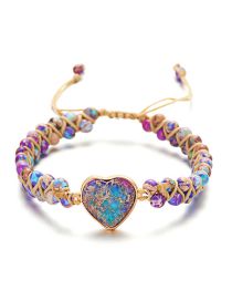Fashion Color Geometric Emperor Heart Beaded Double Wrap Bracelet