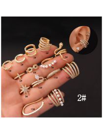 Fashion 2# Zirconium Snake Pearl Star Cross Pierced Stud Earrings In Metal