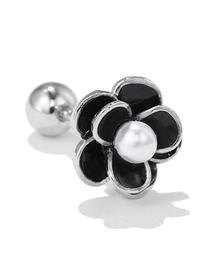 Fashion 2# Titanium Steel Set Zirconium Geometric Flower Piercing Stud Earrings