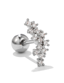 Fashion 5# Stainless Steel Diamond Geometric Piercing Stud Earrings