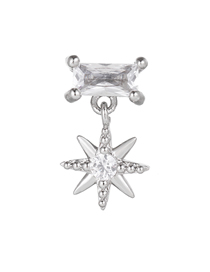 Fashion 11# Titanium Diamond Star Piercing Stud Earrings