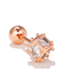 Fashion 9# Titanium Diamond Geometric Piercing Stud Earrings