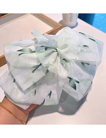 Fashion Fresh Green Fabric Print Bow Hair Clip