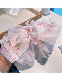 Fashion Pink Fabric Print Bow Hair Clip