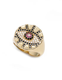 Fashion 8# Bronze Zirconium Eye Open Ring