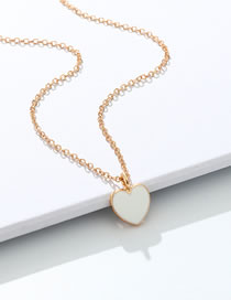 Fashion White Alloy Drip Oil Heart Necklace