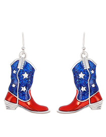 Fashion 01 Boots Alloy Diamond Drip Oil Boot Stud Earrings