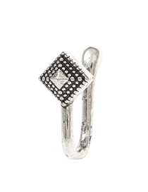Fashion 10 Ancient Silver Rhombus X598 Metal Geometric Diamond Piercing U-shaped Nose Clip