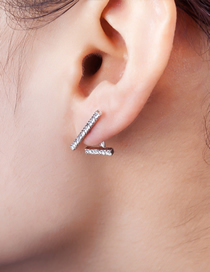 Fashion T-shaped Ear Studs G040 Alloy Diamond Geometric Stud Earrings