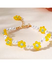 Fashion Gold Alloy Crystal Braided Imitation Pearl Bracelet
