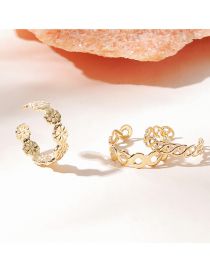 Fashion Gold Alloy Geometric Flower Cutout Foot Ring Set