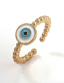 Fashion 2# Copper Gold Plated Oil Drop Eye Open Ring