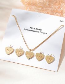 Fashion Gold Alloy Geometric Heart Necklace Set