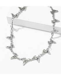 Fashion Silver Metal Butterfly Necklace