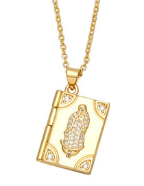 Fashion A Sterling Brass Virgin Notebook Necklace With Diamonds