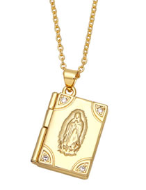 Fashion C Sterling Brass Virgin Notebook Necklace With Diamonds