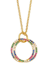 Fashion A (gold) Bronze Zirconium Ring Necklace