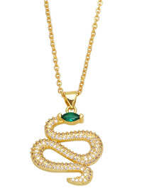 Fashion A Brass And Diamond Snake Necklace