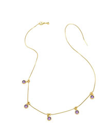 Fashion Purple Bronze Zirconium Geometric Necklace