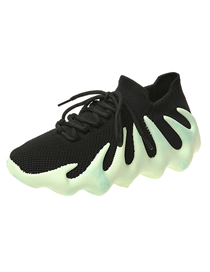 Fashion Light Green Round Toe Stretch-knit Shoes