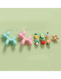 Fashion Colorful Balloon Dog Set (chain Not Included) Pvc Balloon Dog Flower Avocado Pineapple Removable Shoe Buckle