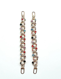 Fashion Accessories-color Chain Alloy Diamond Chain Removable Buckle