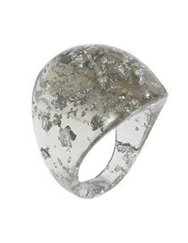 Fashion Grey Acrylic Starry Glitter Ring