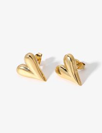 Fashion Gold Gold Plated Heart Stud Earrings