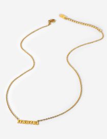 Fashion Gold Titanium Steel Mama Letter Necklace